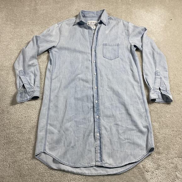 Frank & Eileen Mary Shirtdress Womens XS Light Blue Chambray Denim Button Front - Picture 1 of 8